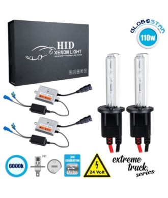 GloboStar® 84122 H1 XCB Line KIT Βασικού Φωτισμού Φορτηγού 3rd Generation Can-Bus Extreme Truck Series XENON 110W 10350lm DC 24V Αδιάβροχο IP65 Ψυχρό Λευκό 6000K